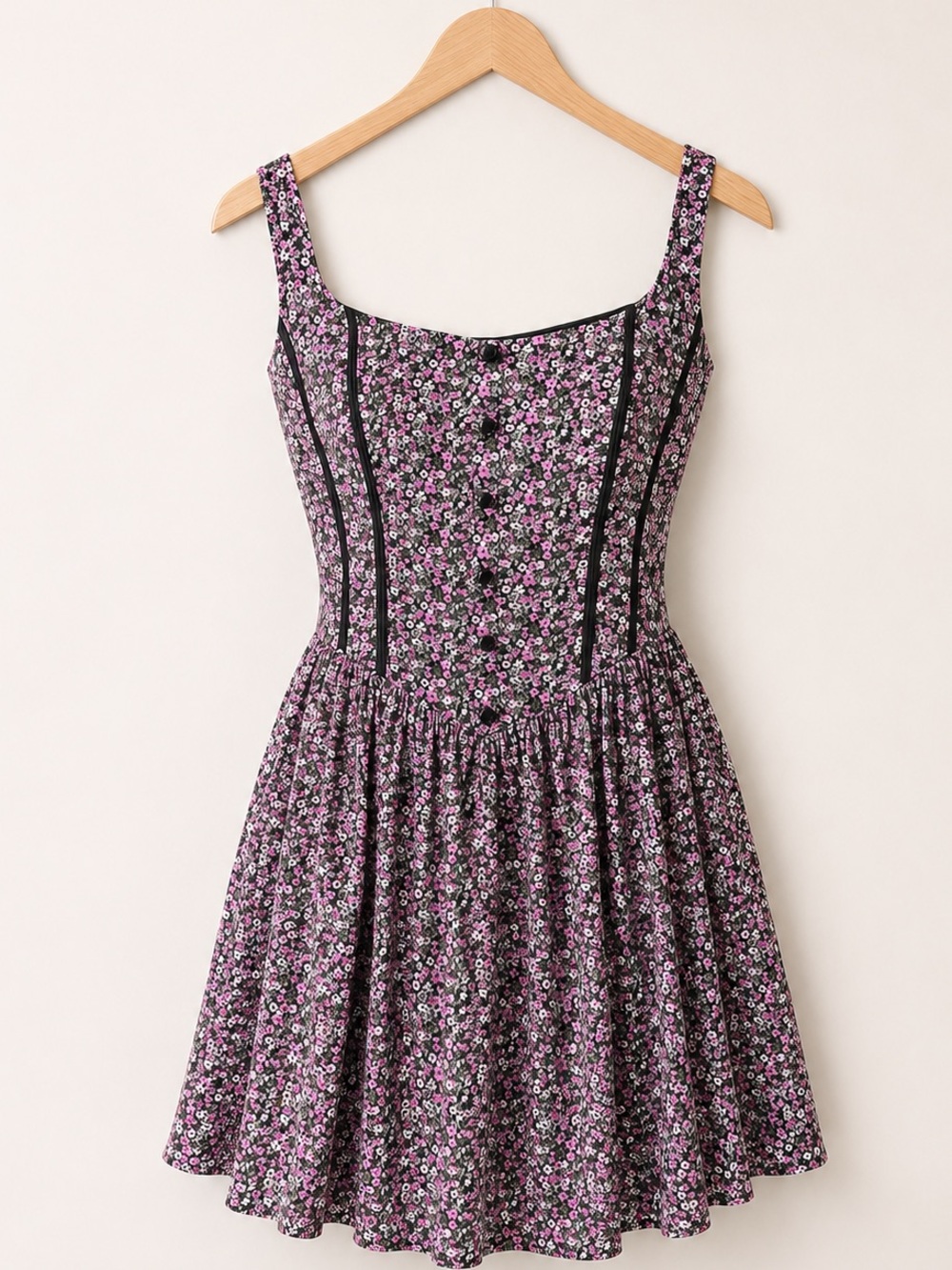 B. Smart Floral Corset Mini Dress Cottagecore Y2K Pink Size 13